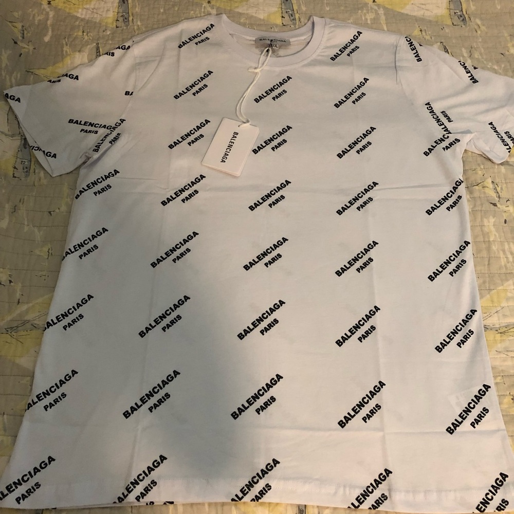 White Balenciaga All Over Tee